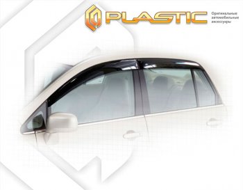 Ветровики дверей CA-Plastic Nissan Tiida Latio  C11 (2004-2012) седан (Classic полупрозрачный, Крепление на клипсы)