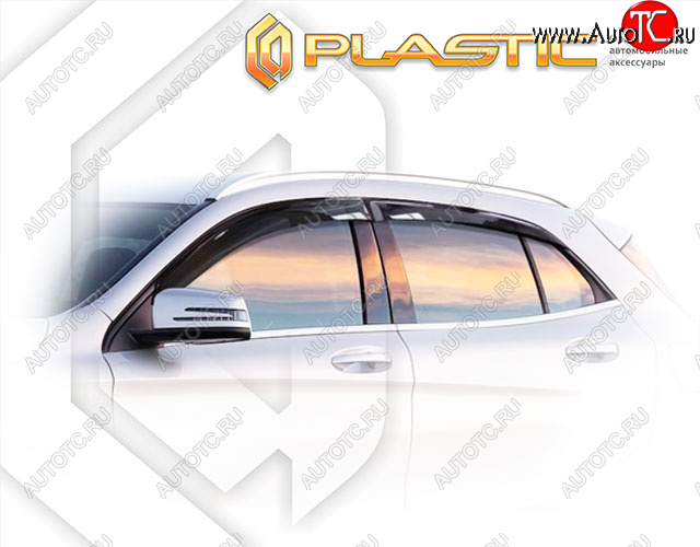 1 999 р. Ветровики дверей CA-Plastic  Mercedes-Benz GLA  X156 (2013-2020) дорестайлинг, рестайлинг (Classic полупрозрачный, Без хром. молдинга)  с доставкой в г. Кемерово