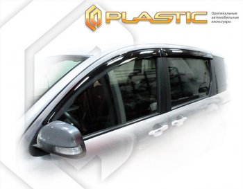 2 079 р. Дефлектора окон (Dice) CA-Plastic  Toyota Sienta Dice (2011-2015) хэтчбек 5 дв. (Classic полупрозрачный, Без хром. молдинга)  с доставкой в г. Кемерово. Увеличить фотографию 1