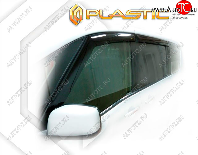 2 159 р. Ветровики дверей CA-Plastic Nissan Serena C26 минивэн рестайлинг (2013-2016) (Classic полупрозрачный, без хром. молдинга)  с доставкой в г. Кемерово