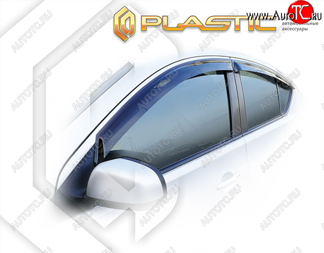 2 199 р. Дефлектора окон CA-Plastic  Nissan Latio  N17 (2014-2016) седан правый руль дорестайлинг (Classic полупрозрачный)  с доставкой в г. Кемерово