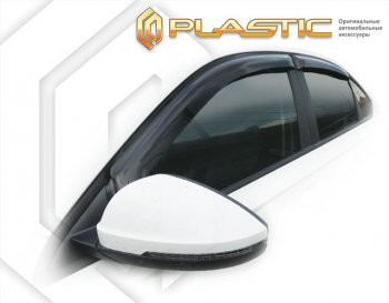 2 099 р. Дефлектора окон CA-Plastic  Volkswagen e-Lavida (2018-2023) (Classic полупрозрачный, Без хром. молдинга)  с доставкой в г. Кемерово. Увеличить фотографию 1