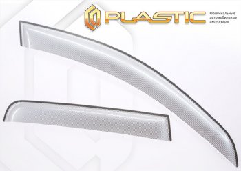 Ветровики дверей CA-Plastic Volvo S60  FS седан (2010-2013) дорестайлинг (Шелкография серебро)