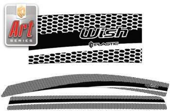 Ветровики дверей CA-Plastic Toyota Wish  XE10 (2003-2005) дорестайлинг (Серия Art белая)