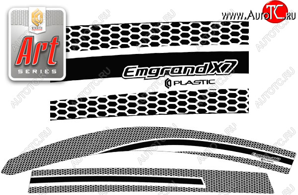 2 199 р. Ветровики дверей CA-Plastic  Geely Emgrand X7 (2015-2018) 1-ый рестайлинг (Серия Art белая, без хром. молдинга)  с доставкой в г. Кемерово