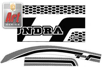 Ветровики дверей (Double Cab) CA-Plastic Toyota Tundra  XK50 (2007-2013) дорестайлинг, 1-ый рестайлинг (Серия Art белая)