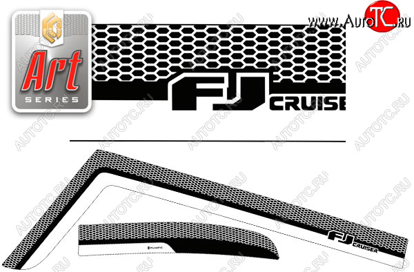 2 299 р. Ветровики дверей CA-Plastic  Toyota FJ-Cruiser (2006-2018) (Серия Art белая)  с доставкой в г. Кемерово