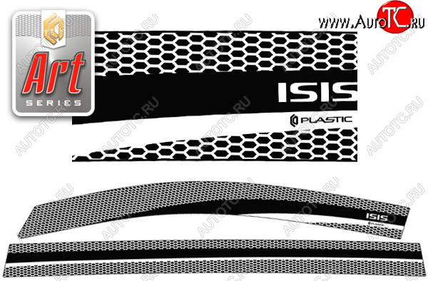 2 479 р. Дефлектора окон CA-Plastic  Toyota Isis  XM10 (2009-2017) 2-ой рестайлинг (Серия Art белая, без хром. молдинга)  с доставкой в г. Кемерово