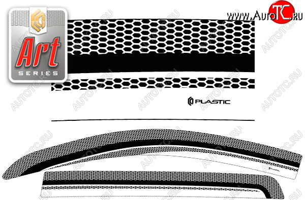 2 479 р. Ветровики дверей CA-Plastic  Toyota Passo Sette (2008-2012) MPV (Серия Art черная)  с доставкой в г. Кемерово