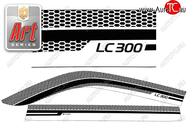 2 299 р.  Дефлектора окон CA-Plastic  Toyota Land Cruiser  J300 (2021-2025) дорестайлинг (серия Art черная, без хром. молдинга, крепление скотч)  с доставкой в г. Кемерово