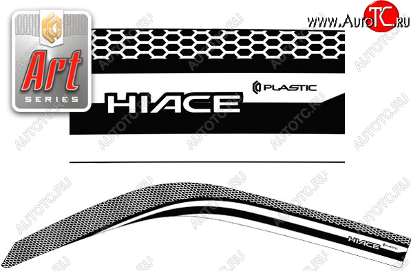 2 199 р. Дефлектора окон (правый руль) CA-Plastic  Toyota Hiace  H200 (2004-2017) минивэн (Япония) дорестайлинг , минивэн (Япония) 1-ый рестайлинг, минивэн (Япония) 2-ой рестайлинг, минивэн (Япония) 3-ий рестайлинг (Серия Art графит, без хром. молдинга)  с доставкой в г. Кемерово