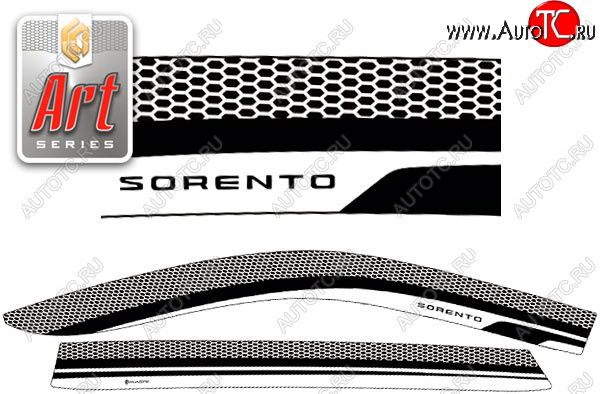 2 399 р. Дефлектора окон (рынок РФ) CA-Plastic  KIA Sorento  MQ4 (2020-2022) (Серия Art графит, без хром. молдинга)  с доставкой в г. Кемерово