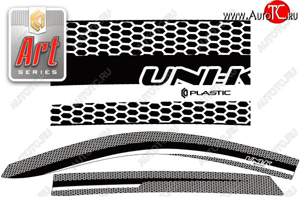2 159 р. Дефлектора окон CA-Plastic  Changan UNI-K (2020-2025) (Серия Art графит)  с доставкой в г. Кемерово