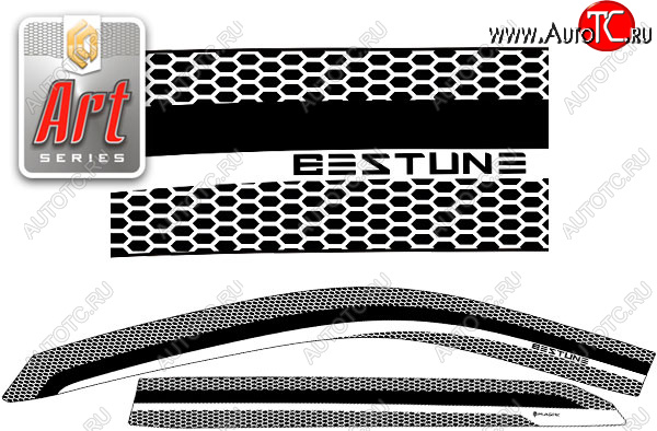 2 199 р. Ветровики дверей CA-Plastic  FAW Bestune T77 (2018-2022) дорестайлинг (Серия Art графит)  с доставкой в г. Кемерово