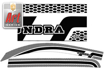 Ветровики дверей (Crew Max) CA-Plastic Toyota Tundra  XK50 (2007-2013) дорестайлинг, 1-ый рестайлинг (Серия Art серебро)