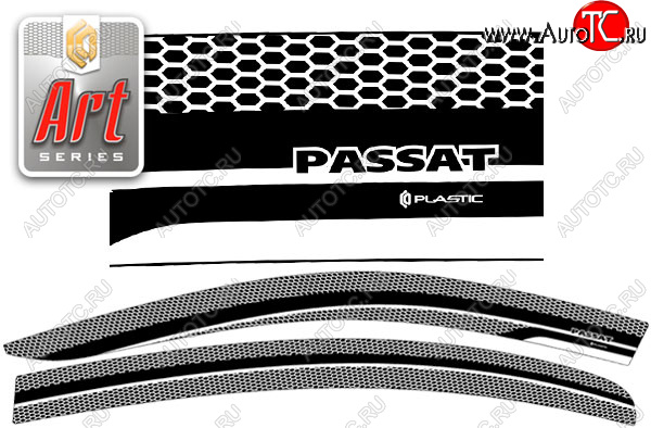 2 399 р. Ветровики дверей CA-Plastic  Volkswagen Passat ( B8,  B8.5) (2015-2025) универсал дорестайлинг, седан рестайлинг (Серия Art серебро)  с доставкой в г. Кемерово