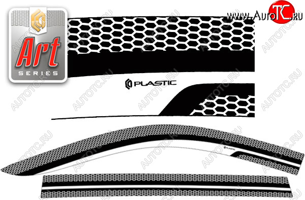 2 299 р. Дефлектора окон CA-Plastic Toyota Corolla Fielder E160 универсал 1-ый рестайлинг (2015-2017) (Серия Art серебро, без хром. молдинга)  с доставкой в г. Кемерово