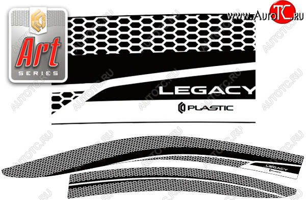 2 199 р. Ветровики дверей CA-Plastic  Subaru Legacy  BN/B15 (2017-2025) рестайлинг седан (Серия Art серебро, без хром. молдинга)  с доставкой в г. Кемерово