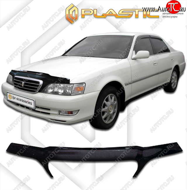 2 559 р. Дефлектор капота (exclusive) CA-Plastic  Toyota Cresta  X100 (1998-2001) рестайлинг (Classic чёрный, Без надписи)  с доставкой в г. Кемерово