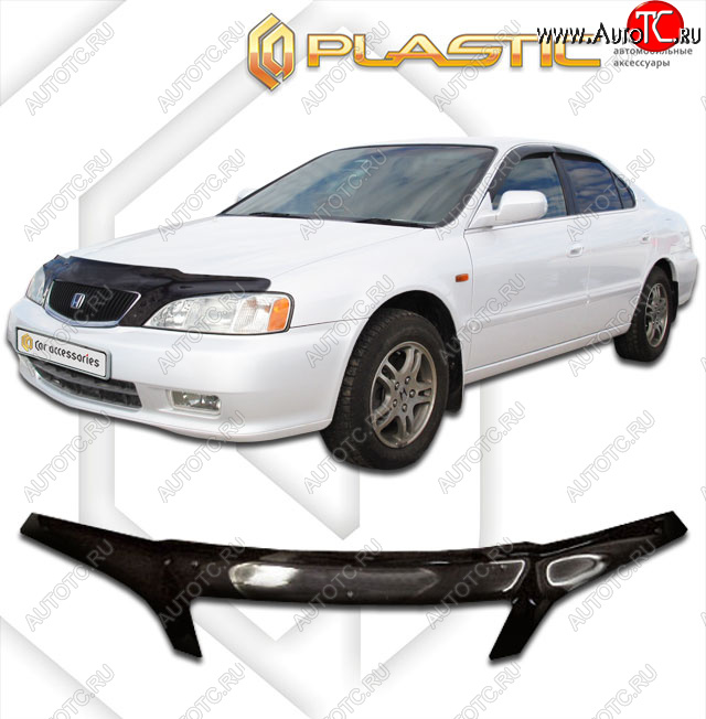 2 559 р. Дефлектор капота (exclusive) CA-Plastic  Honda Saber  2 (1998-2001) дорестайлинг (Classic чёрный, Без надписи)  с доставкой в г. Кемерово