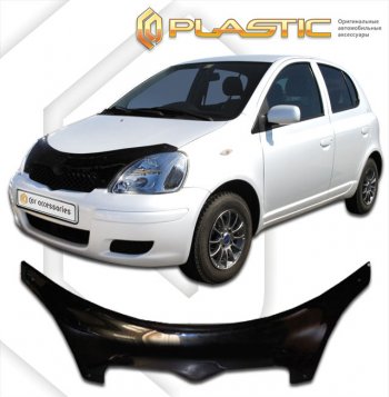 3 699 р. Дефлектор капота CA-Plastic exclusive Toyota Yaris XP10 хэтчбэк 5 дв. (1999-2005) (серия Classic чёрный, Без надписи)  с доставкой в г. Кемерово. Увеличить фотографию 2