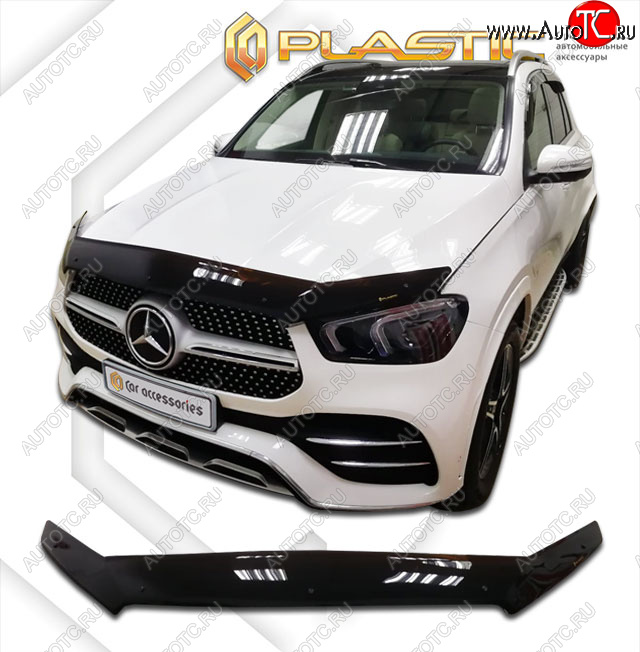 3 099 р. Дефлектор капота (exclusive) CA-Plastic  Mercedes-Benz GLE class  W167 (2018-2025) (Classic чёрный, Без надписи)  с доставкой в г. Кемерово