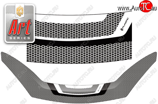 2 599 р. Дефлектор капота CA-Plastic Exclusive  Renault Sandero  (BS) (2009-2014) (Art белая)  с доставкой в г. Кемерово