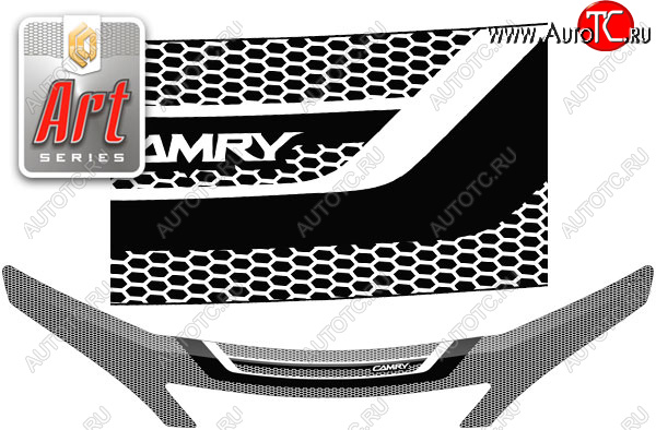 2 599 р. Дефлектор капота CA-Plastic Exclusive  Toyota Camry  XV30 (2004-2006) рестайлинг (Art чёрная)  с доставкой в г. Кемерово