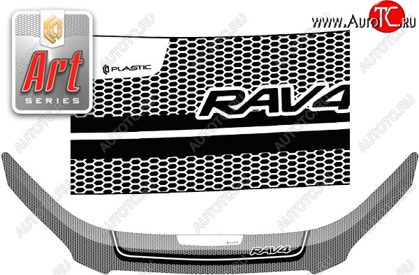 2 599 р. Дефлектор капота CA-Plastic Exclusive  Toyota RAV4  XA305 (2005-2009) 5 дв. дорестайлинг (Art чёрная)  с доставкой в г. Кемерово