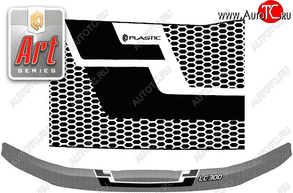 3 299 р. Дефлектор капота CA-Plastic exclusive  Toyota Land Cruiser  J300 (2021-2025) дорестайлинг (серия Art чёрная)  с доставкой в г. Кемерово