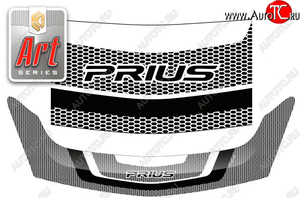 2 999 р. Дефлектор капота (exclusive правый руль) CA-Plastic  Toyota Prius ( XW20,  XW30) (2003-2011) дорестайлинг (серия Art графит)  с доставкой в г. Кемерово