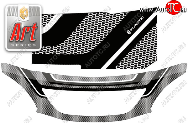 3 299 р. Дефлектор капота CA-Plastic  Toyota Harrier  XU30 (2003-2013) (Art серебро)  с доставкой в г. Кемерово