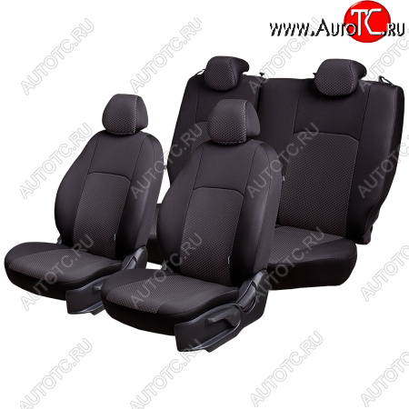 5 899 р. Renault Duster -1, с 01.2010 Renault Sandero -1, с 12.2009, ЦЗС, 2П+1Г ДУБЛИН  Жаккард Чёрный  Стежок Серый  201331  с доставкой в г. Кемерово