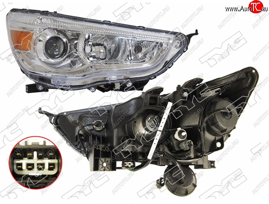 14 399 р. Правая фара (галоген, с электрокорректором) TYC Mitsubishi ASX 1-ый рестайлинг (2013-2016)  с доставкой в г. Кемерово