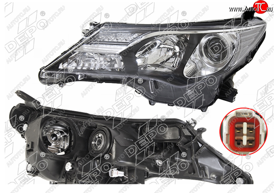 27 999 р. Левая фара (галоген, LED, с электрокорректором, Евросвет) DEPO Toyota RAV4 XA40 5 дв. дорестайлинг (2012-2015)  с доставкой в г. Кемерово