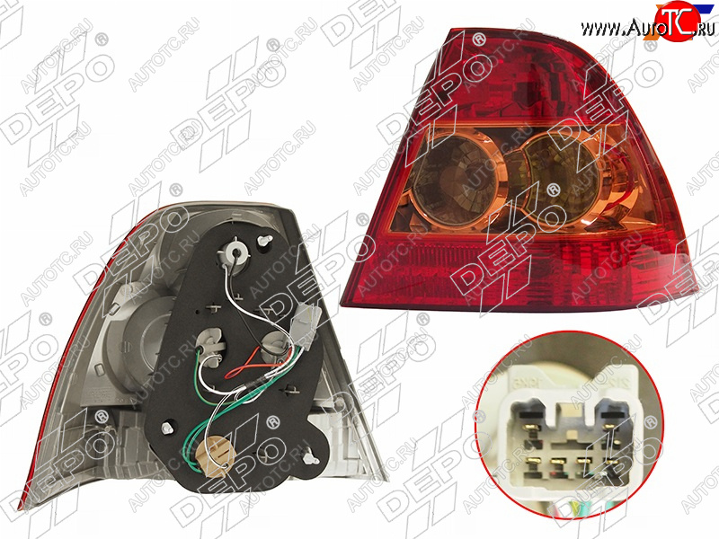 6 099 р. Правый фонарь задний (Euro) DEPO  Toyota Corolla  E120 (2004-2007) седан рестайлинг  с доставкой в г. Кемерово
