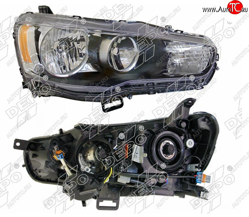 12 499 р. Правая фара (под электрокорректор, Евросвет) DEPO Mitsubishi Lancer 10 CY седан рестайлинг (2011-2017)  с доставкой в г. Кемерово