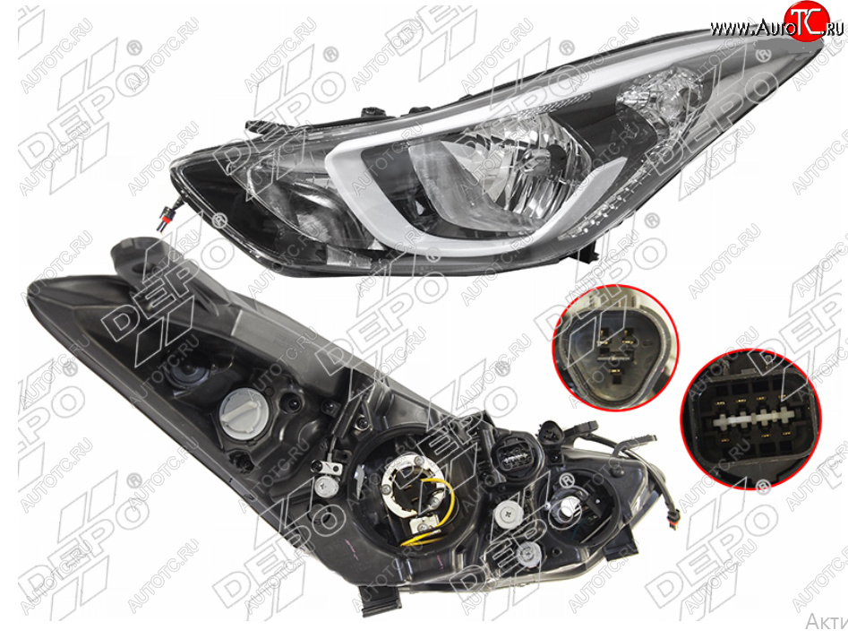 16 399 р. Левая фара (под корректор) DEPO Hyundai Elantra MD рестайлинг (2013-2016)  с доставкой в г. Кемерово