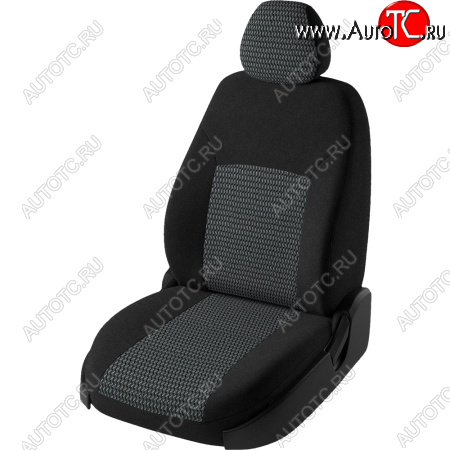 5 999 р. Чехлы сидений Lord Autofashion Дублин (жаккард, 60/40, раздельное заднее спинка, 3Г-образ. подголовника) Лада XRAY (2016-2022) (Чёрный, зигзаг)  с доставкой в г. Кемерово