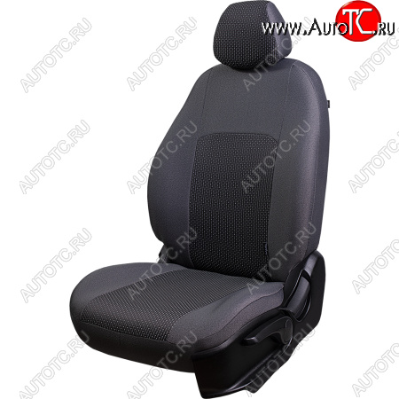 5 699 р. Чехлы сидений Lord Autofashion Дублин (комплектация Стандарт Норма, жаккард, цельная задняя спинка, 3Г-образных подголовника) Лада Гранта 2190 седан дорестайлинг (2011-2017) (Серый, Сеул серый)  с доставкой в г. Кемерово