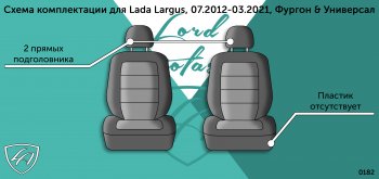 3 899 р. Чехлы сидений Lord Autofashion Дублин (жаккард, 2 места, с подголовниками) Лада Ларгус дорестайлинг R90 (2012-2021) (Серый, Сеул серый)  с доставкой в г. Кемерово. Увеличить фотографию 4