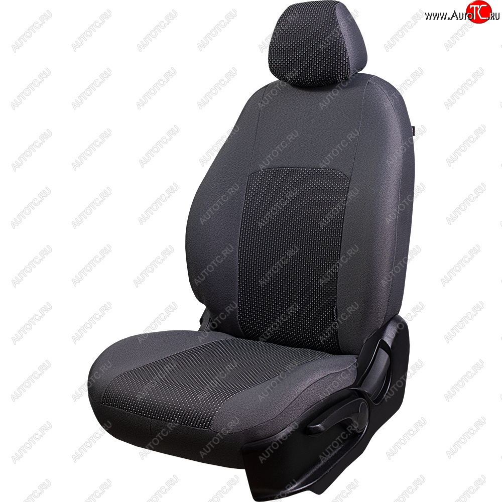 3 899 р. Чехлы сидений Lord Autofashion Дублин (жаккард, 2 места, с подголовниками) Лада Ларгус дорестайлинг R90 (2012-2021) (Серый, Сеул серый)  с доставкой в г. Кемерово
