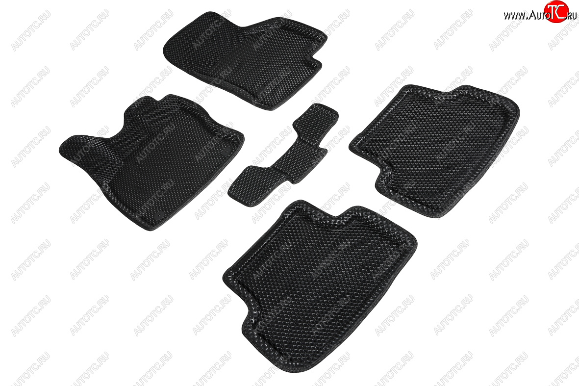 5 699 р. Коврики в салон EVA (3D, ромб, чёрные) Seintex  Seat Leon ( 5F хэтчбэк 5 дв.,  5F) (2012-2016) универсал  с доставкой в г. Кемерово