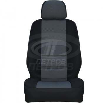 Чехлы сидений (экокожа-жаккард, сплош.) Петров А10 Nissan Almera  G15 (2012-2019) седан (Черный)