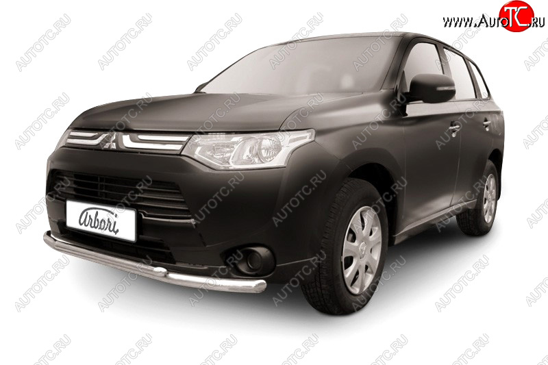 5 799 р. Защита переднего бампера двойная (диаметр 57+42 мм) Arbori  Mitsubishi Outlander  GF (2014-2016) 1-ый рестайлинг  с доставкой в г. Кемерово