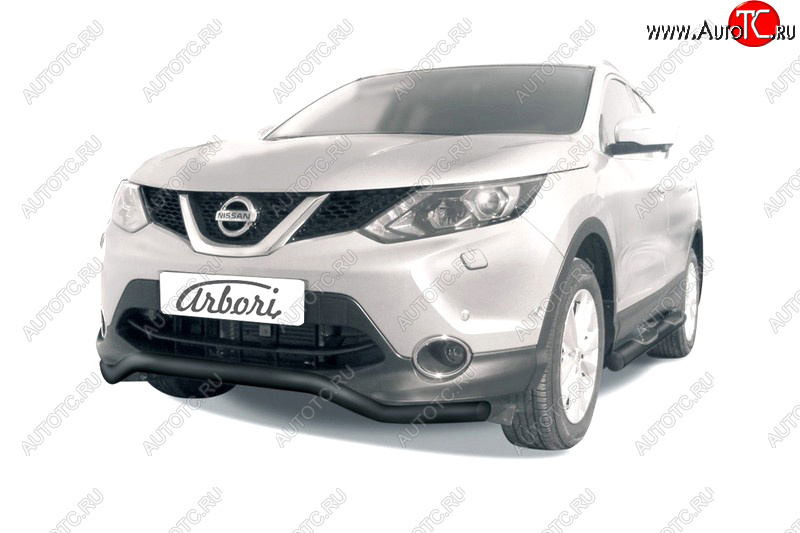 2 899 р. Защита переднего бампера (диаметр 57 мм) Arbori Nissan Qashqai 2 J11 дорестайлинг (2013-2019)  с доставкой в г. Кемерово
