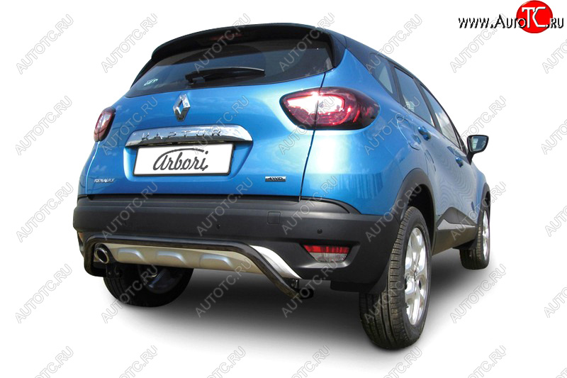 4 999 р. Защита заднего бампера Arbori d42 скоба черные RENAULT KAPTUR 2016-  Рено Каптюр Arbori afzdark08b  с доставкой в г. Кемерово