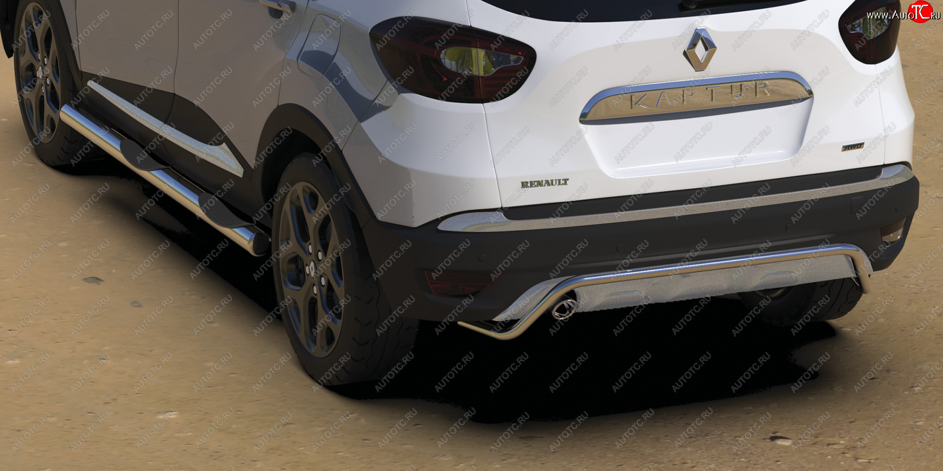 17 849 р. Защита заднего бампера (диаметр 42 мм) Arbori Renault Kaptur дорестайлинг (2016-2020)  с доставкой в г. Кемерово