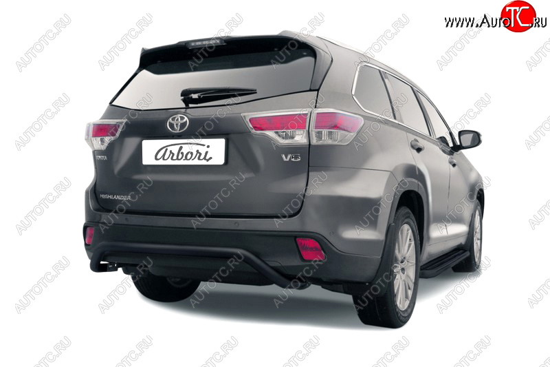 2 799 р. Защита заднего бампера (диаметр 57 мм) Arbori  Toyota Highlander  XU50 (2013-2017) дорестайлинг  с доставкой в г. Кемерово
