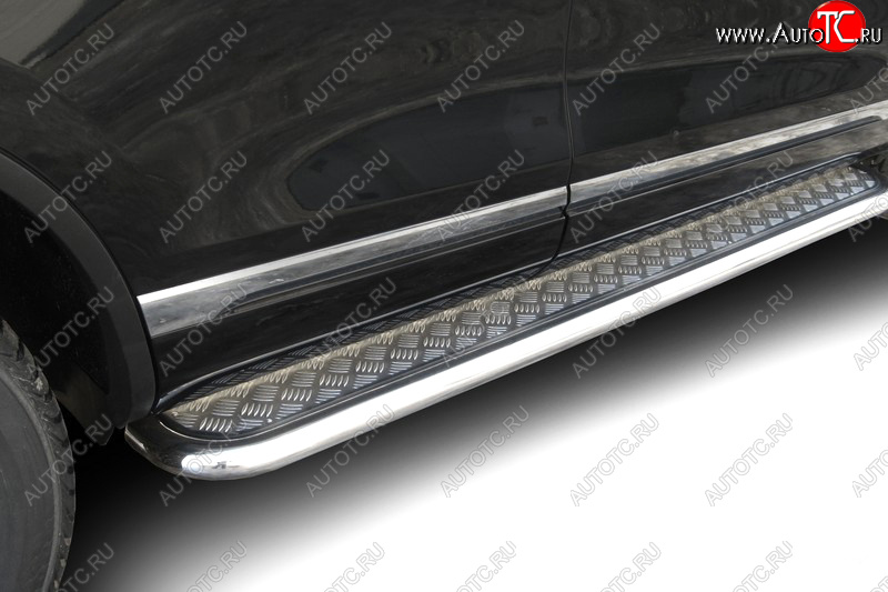 37 599 р. Защита порогов с подножкой (усиленная диаметр 57) Arbori  Volkswagen Touareg  NF (2010-2014) дорестайлинг  с доставкой в г. Кемерово